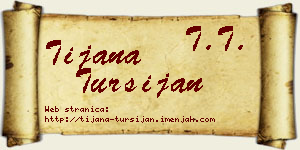 Tijana Turšijan vizit kartica
